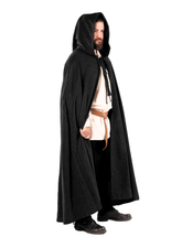 LORD WOOL Unisex Black Cloak - Medieval Viking Hooded Cloak and Capes